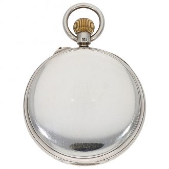 English silver deck watch with 34 minute carrousel Circa 1895