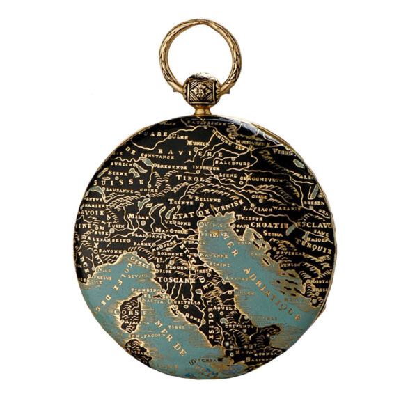 Swiss gold cylinder with enamelled map of Europe Circa 1820