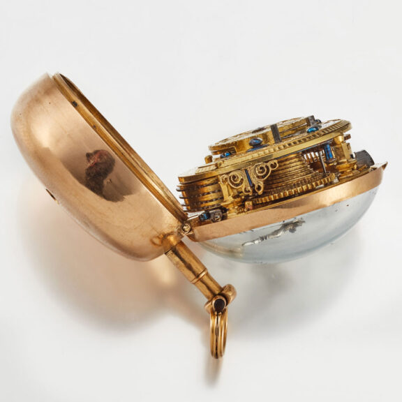A Swiss verge in 18k gold and enamel pair cases Circa 1760 A Swiss verge in 18k gold and enamel pair cases Circa 1760