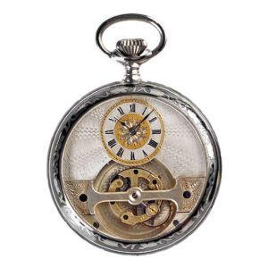 Swiss silver and niëllo poor man’s tourbillon watch Circa 1900