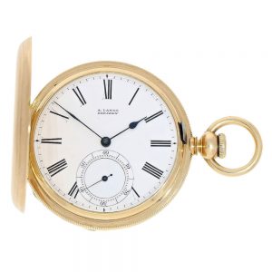 German gold engine turned lever pocket watch Circa 1860