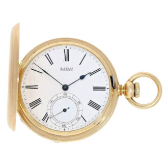 German gold engine turned lever pocket watch Circa 1860
