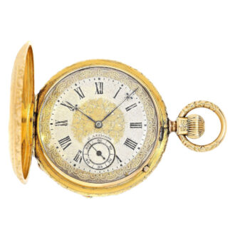 German gold Renaissance style pocket watch Circa 1880