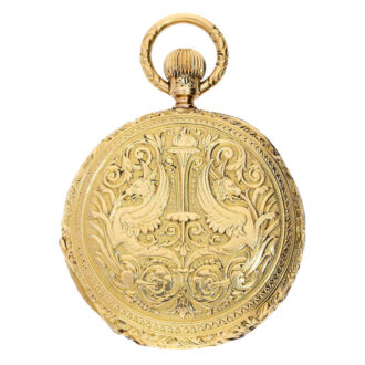 German gold Renaissance style pocket watch Circa 1880