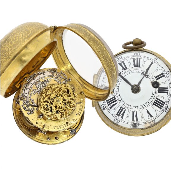 French Oignon watch with rare factory decoration Circa 1710 French Oignon watch with rare factory decoration Circa 1710