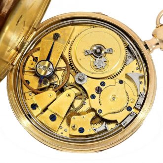 French rose gold quarter repeating cylinder watch Circa 1820