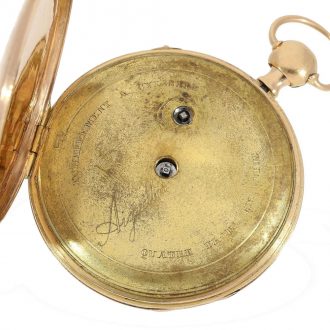 French rose gold quarter repeating cylinder watch Circa 1820