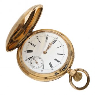 Swiss gold masterpiece hunting cased pocket watch Circa 1910