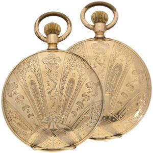 Swiss gold masterpiece hunting cased pocket watch Circa 1910