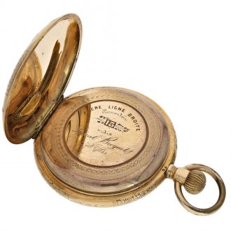 Swiss gold masterpiece hunting cased pocket watch Circa 1910