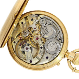 Swiss gold open faced chronograph pocket watch Circa 1880 Swiss gold open faced chronograph pocket watch Circa 1880