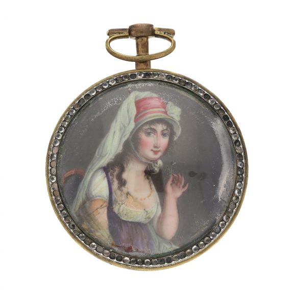 Swiss pocket watch with concealed erotic painting Circa 1800 Swiss pocket watch with concealed erotic painting Circa 1800