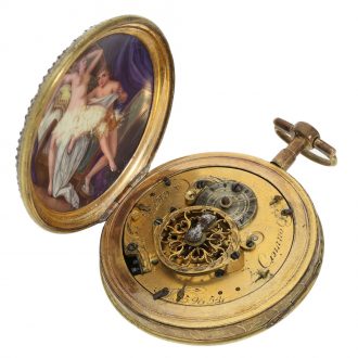 Swiss pocket watch with concealed erotic painting Circa 1800