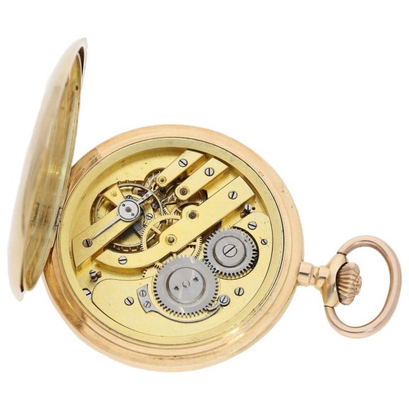 Exceptionally large Swiss gold hunting cased watch Circa 1900 Exceptionally large Swiss gold hunting cased watch Circa 1900