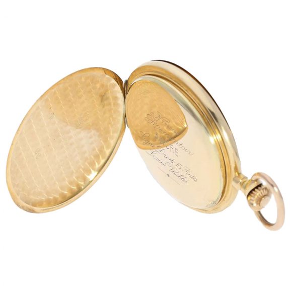 Exceptionally large Swiss gold hunting cased watch Circa 1900 Exceptionally large Swiss gold hunting cased watch Circa 1900