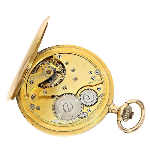 Swiss gold/enamel watch with a portrait of two dogs Circa 1915 Swiss gold/enamel watch with a portrait of two dogs Circa 1915