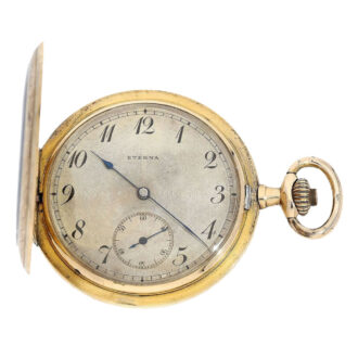 Swiss gold/enamel watch with a portrait of two dogs Circa 1915