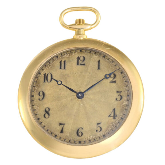 Very thin French 18K gold open faced lever watch Circa 1930