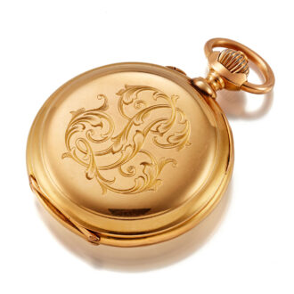A Swiss lever in a gold monogram open face case Circa 1875