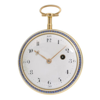 Charming thin French gold and enamel verge watch Circa 1780