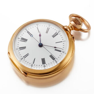 A Swiss lever in a gold monogram open face case Circa 1875
