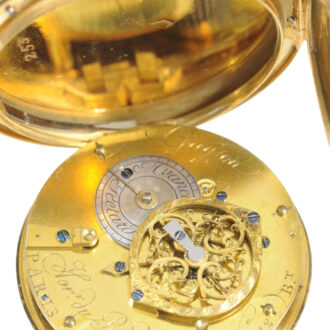 Charming thin French gold and enamel verge watch Circa 1780