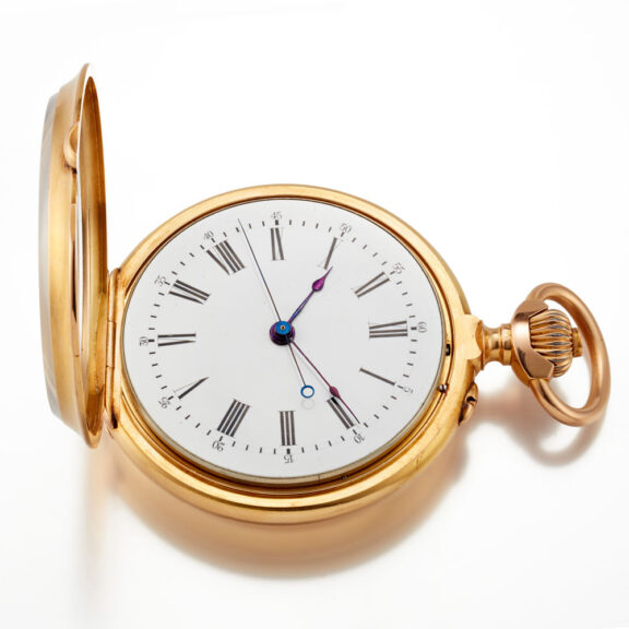A Swiss lever in a gold monogram open face case Circa 1875 A Swiss lever in a gold monogram open face case Circa 1875