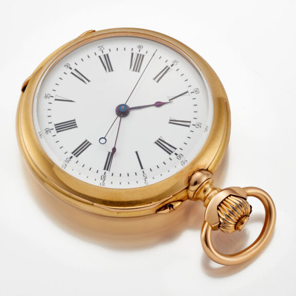 A Swiss lever in a gold monogram open face case Circa 1875 A Swiss lever in a gold monogram open face case Circa 1875