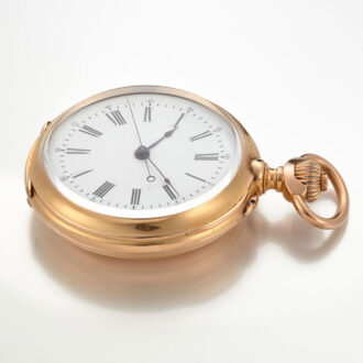 A Swiss lever in a gold monogram open face case Circa 1875