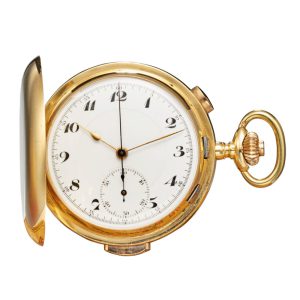 Swiss 18k gold minute repeater with chronograph Circa 1910