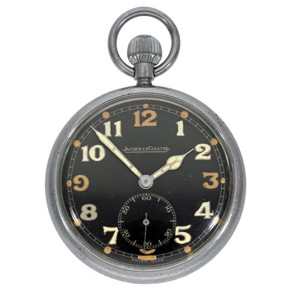 Swiss metal keyless WWII military pocket watch Circa 1940