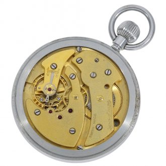 Swiss metal keyless WWII military pocket watch Circa 1940