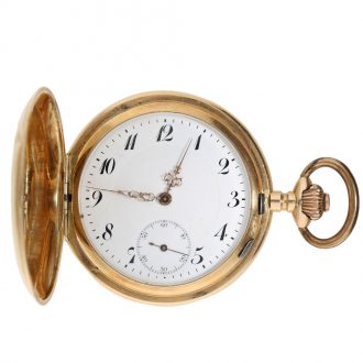 German gold hunting cased Glashütte pocket watch Circa 1900