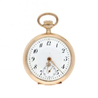 Swiss red gold ladies' pocket watch with open face Circa 1910