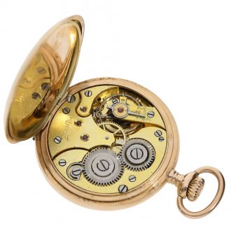 Swiss red gold ladies' pocket watch with open face Circa 1910