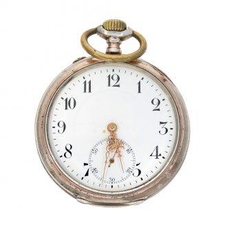 Swiss silver open faced IWC lever pocket watch Circa 1912