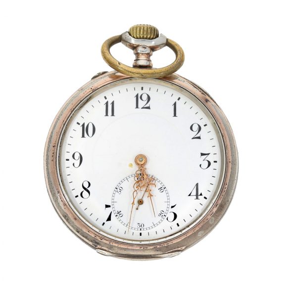 Swiss silver open faced IWC lever pocket watch Circa 1912