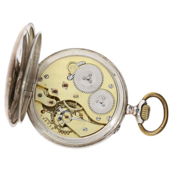 Swiss silver open faced IWC lever pocket watch Circa 1912 Swiss silver open faced IWC lever pocket watch Circa 1912