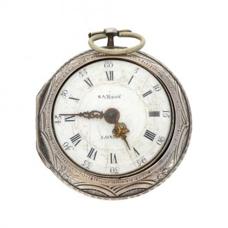 English verge pocket watch in repousse pair cases Circa 1785 English verge pocket watch in repousse pair cases Circa 1785