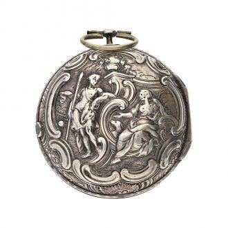 English verge pocket watch in repousse pair cases Circa 1785 English verge pocket watch in repousse pair cases Circa 1785