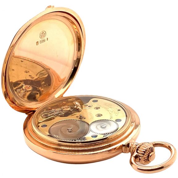 German rose gold hunting cased lever pocket watch Circa 1908 German rose gold hunting cased lever pocket watch Circa 1908