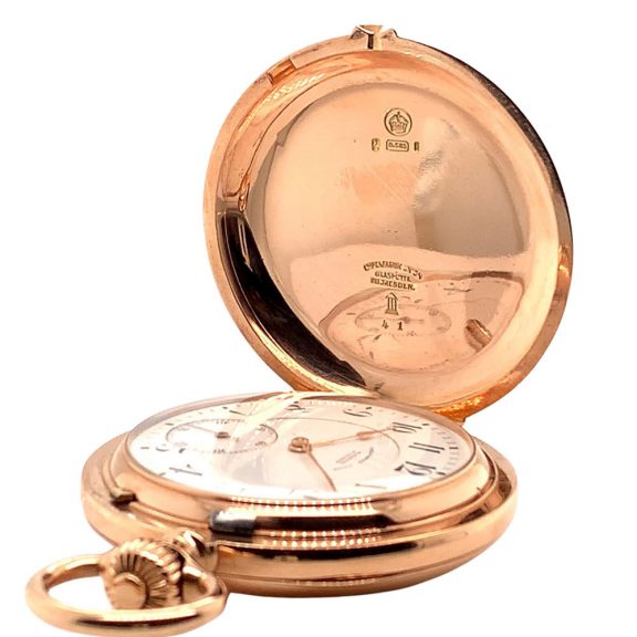 German rose gold hunting cased lever pocket watch Circa 1908 German rose gold hunting cased lever pocket watch Circa 1908