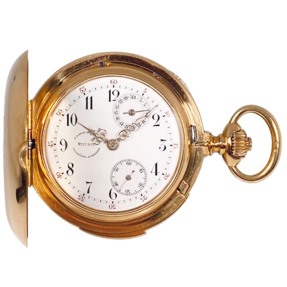 German gold minute repeating watch with date Circa 1889