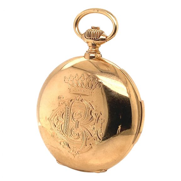 German gold minute repeating watch with date Circa 1889 German gold minute repeating watch with date Circa 1889