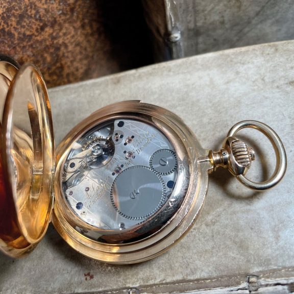 German gold minute repeating watch with date Circa 1889 German gold minute repeating watch with date Circa 1889
