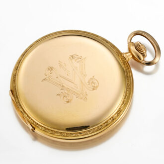 A Swiss lever in a gold monogram hunter case Circa 1940