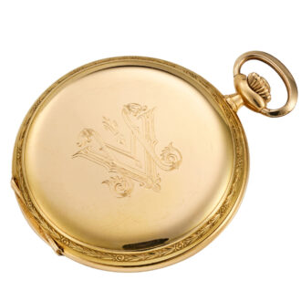 A Swiss lever in a gold monogram hunter case Circa 1940