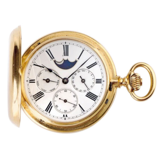 SSwiss 18k rose gold complicated pivot detent watch Circa 1900