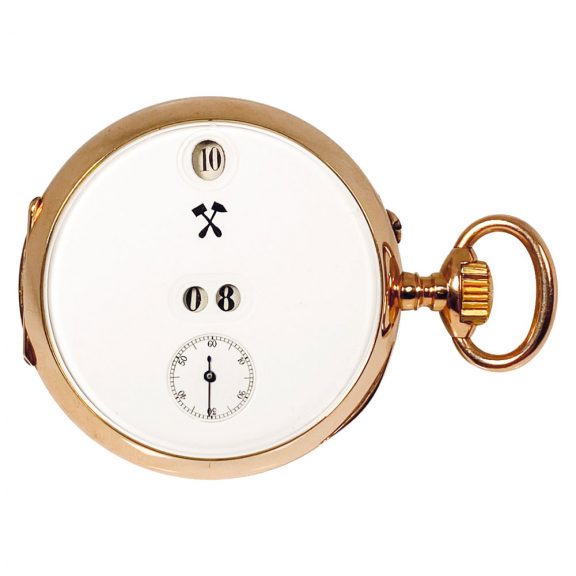 German rose gold watch with jumping hours and minutes Circa 1900 German rose gold watch with jumping hours and minutes Circa 1900