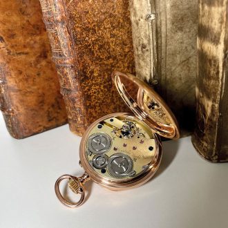 German rose gold watch with jumping hours and minutes Circa 1900